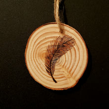 Load image into Gallery viewer, Feather Wood Ornament