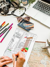 Load image into Gallery viewer, Travel the World 12 Month Color By Day Adult's Coloring Book