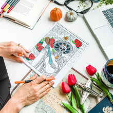 Load image into Gallery viewer, Travel the World 12 Month Color By Day Adult's Coloring Book