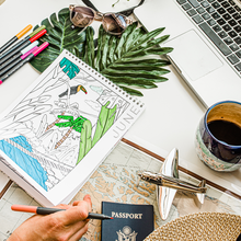 Load image into Gallery viewer, Travel the World 12 Month Color By Day Adult's Coloring Book