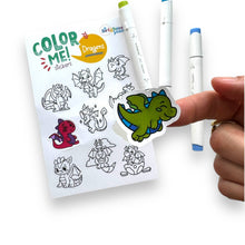 Load image into Gallery viewer, Mythical &amp; Magical Colorable Sticker Pack, 4 Sticker Sheets