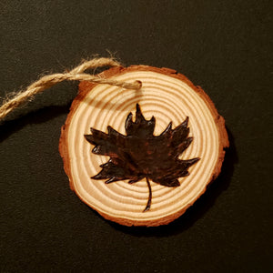 Maple Leaf Wood Ornament