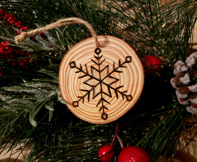 Snowflake Wood Ornament #2