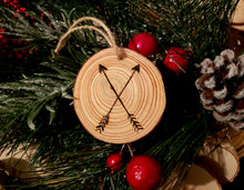 Load image into Gallery viewer, Crossing Arrows Wood Ornament