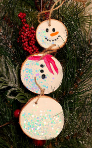 Glittery Snowman Ornament Paint Kit