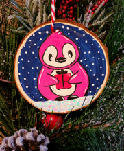 Load image into Gallery viewer, Pink Penguin Ornament Paint Kit